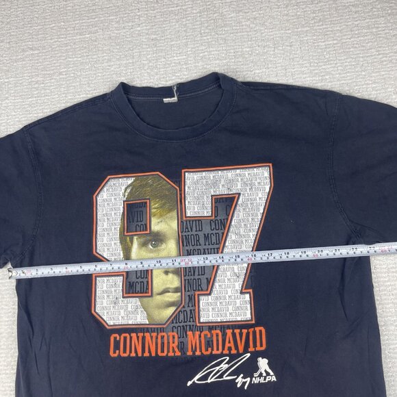 NHLPA Edmonton Oilers Connor Mcdavid #97 Big Graphic Blue Players Shirt (read) - Picture 13 of 16